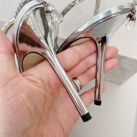 Jimmy Choo Saeda Glitter Crystal Ankle Strap Pumps - Picture 10 of 10